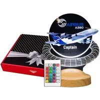 Geschenkelampe LED Nachttischlampe Passagierflugzeug 3D UV Lampe Geschenk für Piloten und Reisenden, LED fest integriert, Geschenk für Berufseinstieg, Flugzeugliebhaber