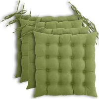 wometo Stuhlkissen Prime 40x40 4er Set, OEKO-TEX®, Sitzkissen mit Steppung & Bändern