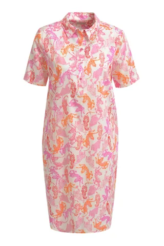 Milano Italy - 1/2 sleeve shirtdress pink print - Gr. - 38