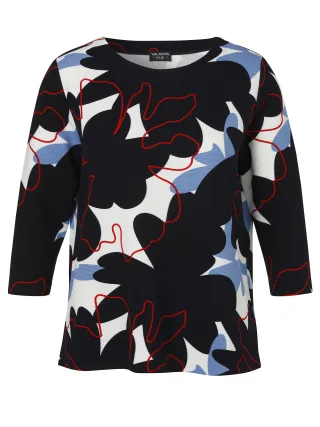 VIA APPIA DUE - Sweatshirt Rundhals 3/4 Arm Druck marine multicolor - Gr. - 54