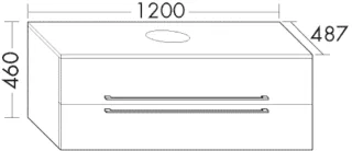 Burgbad Waschtischunterschrank bel T. 460x1202x487 Eiche Dekor Nachtschwarz, WULE120F7323 WULE120F7323
