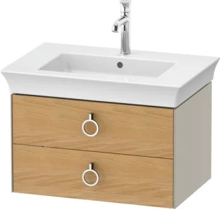 Duravit White Tulip Waschtischunterbau wandhängend Natur Eiche & Taupe Matt & Seidenmatt 684x458x410 WT43510H560