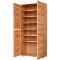 Home affaire Mehrzweckschrank VETRO Mehrzweckschrank, 7 Fächer, Griffmulden, 5variable einlegeboden Kernbuche B/T/H:100/40/190cm, Fronten Massivholz, Kopus Melamin