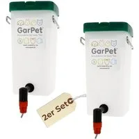 GarPet Wasserspender 2er Set Nippeltränke 1000ml Kükentränke Trinkflasche Kaninchen Hamster 0.5 l