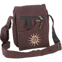 Guru-Shop Schultertasche Kleine Schultertasche, Passporttasche - braun