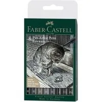 Faber-Castell Künstlerstift Pitt Artist Pen Tuschestift, (Black & Grey, 8-tlg., Etui)
