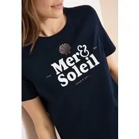 CECIL T-Shirt Sommershirt mit maritimem Wording-Print, Jerseyqualität