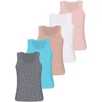 LOREZA Unterhemd 5 Kinder Mädchen Unterhemden Sterne Unterwäsche Tank Baumwolle 92-170 (Set, 5-St., 5er-Pack)