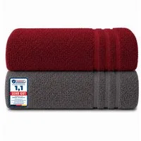 Komfortec Saunatuch 2er Set extra Große - XXL Premium Badetuch-80x200, Frottee (Set, 2-St), extra Große, Baumwolle 100%, Weich, Schnelltrocknend