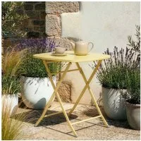 en.casa Klapptisch, »Sande« Stahl 71 x 70 x 70 cm Gelb