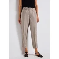 STREET ONE Paperbag-Hose im Melange-Look und mit Stretch