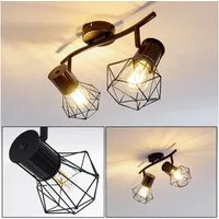 hofstein Deckenleuchte »Pomari« Deckenlampe aus Metall in Schwarz, ohne Leuchtmittel, E27, Spot in Gitter-Optik und Lichteffekt an der Decke
