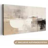 OneMillionCanvasses® Leinwandbild Panorama Abstrakt - Kunst - Grau, Fotodruck (1 St), Wandbild, Deko Schlafzimmer Wohnzimmer Flur 40x20 cm