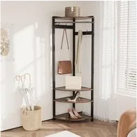GarveeMore Garderobenständer Garderobenständer, Metall-Eckgarderobe Flurbaum Kleiderständer