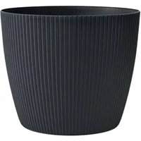 KONZEPT Blumentopf groß, gerillte Struktur 26/30cm, Übertöpfe für Zimmerpflanzen, aus Kunststoff ideal für Wohnzimmer, Küche und Balkon