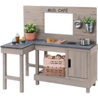 MUDDY BUDDY® Outdoor-Spielküche Matschküche Coffee Corner Holz