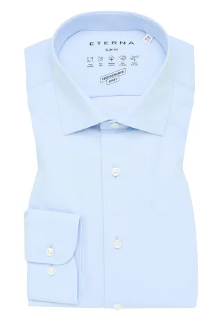 ETERNA - Performance Shirt Twill-Stretch Langarm hellblau - Gr. - 40/Langarm - 67cm