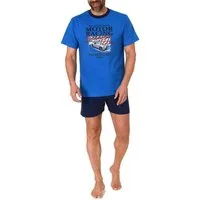 Normann Pyjama Normann Herren kurzarm Schlafanzug Shorty Pyjama mit Automotiv