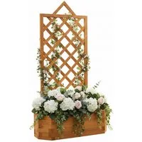 Mucola Rosenbogen Spalier mit Blumenkasten Rankgitter Rosengitter Rankhilfe Rosenbogen Stück, Rankgitter, Fichtenholz