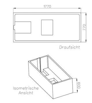 Neuesbad Wannenträger für Villeroy & Boch Oberon 2.0 Solo 180x80 SW 16055