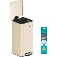 SONGMICS Mülleimer 20L/30L, Abfalleimer, Tretmülleimer, mit Inneneimer, Offenhaltefunktion