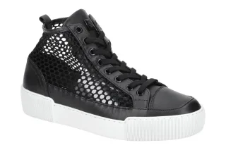 H?gl Damen Sneaker 3-10 3653 0100 SOHO Schwarz Echtleder Fu?bett Plateau 2,5cm