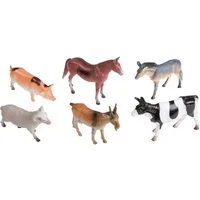 Idena Spielfigur Idena 4329902 - Spielfigurenset mit 6 Farmtieren, aus Kunststoff