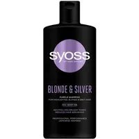 Syoss Haarshampoo Blond & Silber Shampoo neutralisiert Gelbtöne 440ml