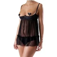 petite fleur gold Negligé mit Büstenhebe, aus zartem Tüll, sexy Dessous, Reizwäsche