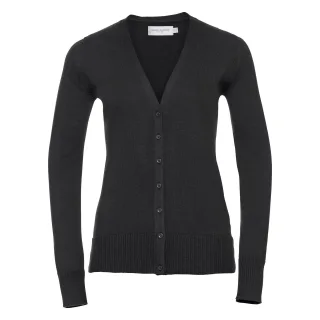 Russell Collection Damen/Damen Strickjacke mit V-Ausschnitt (Schwarz)