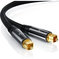 Primewire Optisches-Kabel, S/PDIF, Toslink (300 cm), Lichtwellenleiter mit Metallstecker & Nylonmantel, Audiokabel - 3m