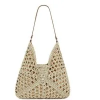 Zaewry Strandtasche Damen, Sommer Handtasche, Strohtaschen, Stilvoll Korbtaschen, Basttaschen, Boho Shopper Tasche, Schultertasche Umhängetasche