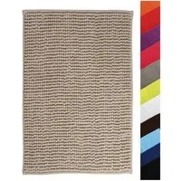 MSV Badematte CHENILLE, Höhe 12 mm, Badteppich, 100% Polyester Microfaser, Anti-Rutsch Beschichtung, mit praktischer Schlaufe zum Aufhängen, Waschbar 30°, Flauschig weich und warm, in 3 Größen erhältlich: 40 x 60, 50 x 80 und 60 x 90, viele angesagte