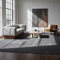 KADIMA DESIGN Teppich LECH Wohnzimmer Waschbar Schlafzimmer Wohnzimmerteppich Esszimmer Uni, Läufer, Höhe: 9 mm, Grau, 60x110 cm, Esszimmerteppich Fußbodenheizung Waschbar