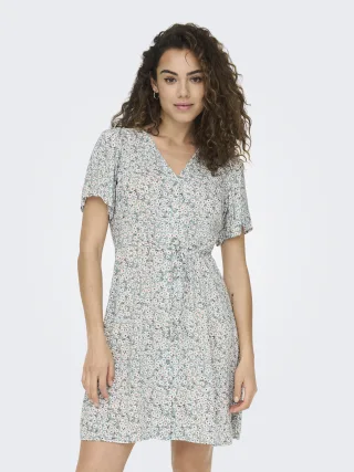 ONLY - ONLEVIDA S/S SHORT DRESS WVN NOOS Gray Mist - Gr. - M