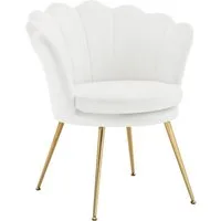 Woltu Relaxsessel, Sessel Wohnzimmer in Blumenform, mit Samtbezug Metallbeinen