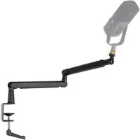 FIFINE Mikrofon-Halterung Mikrofon Arm, flach einstellbarer Stangen Mikrofon Ständer, (mit Mikrofonclip, Schraubenadapter, Kabelmanagement)