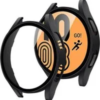SmartUP Smartwatch-Hülle 2X Hülle für Samsung Galaxy Watch 4 40mm / 44mm Schutzglas Case Tasche, kompletter Rundumschutz