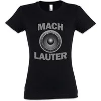Urban Backwoods Print-Shirt Mach Lauter Damen T-Shirt Techno Club DJ Party Konzert Musik Music (1-tlg) Electro House Punk Metal