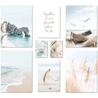 ARTFAVES Bilder-Collage Poster Set North Sea Magic I mehrteilige Bilderwand I Wandbilder Marit, (Wandbilder modern, 8 St)