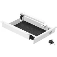 CAVO Schublade Dokumentenschublade Unterbauschublade für Schreibtisch, Breite 220 mm weiß, abschließbar