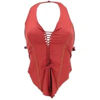 Guru-Shop T-Shirt Goa Top, Psytrance, Bandeau Top, Neckholder Top.. Festival, Ethno Style, alternative Bekleidung