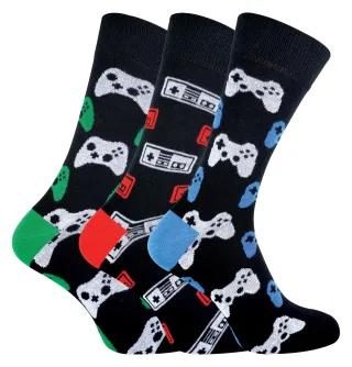 Herren Retro Gaming Funky Neuheit Videospiel Socken 6-11 | 3 Paare