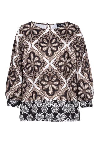 tuzzi - Bluse WHITE mit elastischem Bund deep sea/café au lait/ecru - Gr. - 44