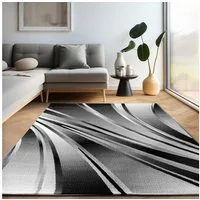 Carpettex Designteppich Abstrakt Wellen Design, Läufer, Höhe: 12 mm, Kurzflor Teppich Wohnzimmer Abstrakt Wellen Design versch. größe