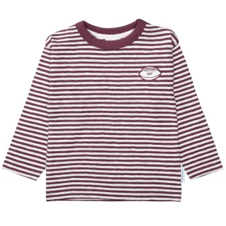 BASEFIELD - Kn.-Shirt,oversized deep burgundy str. - Gr. - 122
