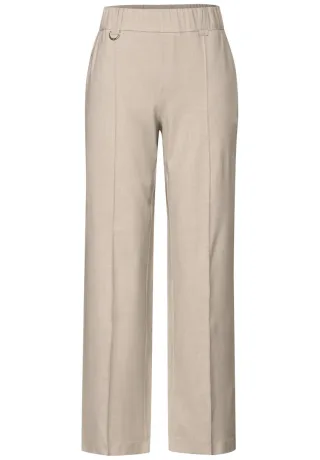 Street One - Straight Leg Melange-Hose beige - Gr. - 38/30