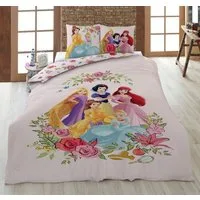 KK Shopping Kinderbettwäsche Disney Princess Mädchen Bettwäsche 135 x 200cm 100% Baumwolle, 1 teilig, Langlebig