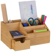 relaxdays Organizer Schreibtisch Organizer mit Schublade
