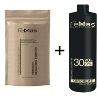 Femmas Premium Haarfarbe FemMas Premium Blondierpulver Weiss 500g + Oxycreme 9% 1L